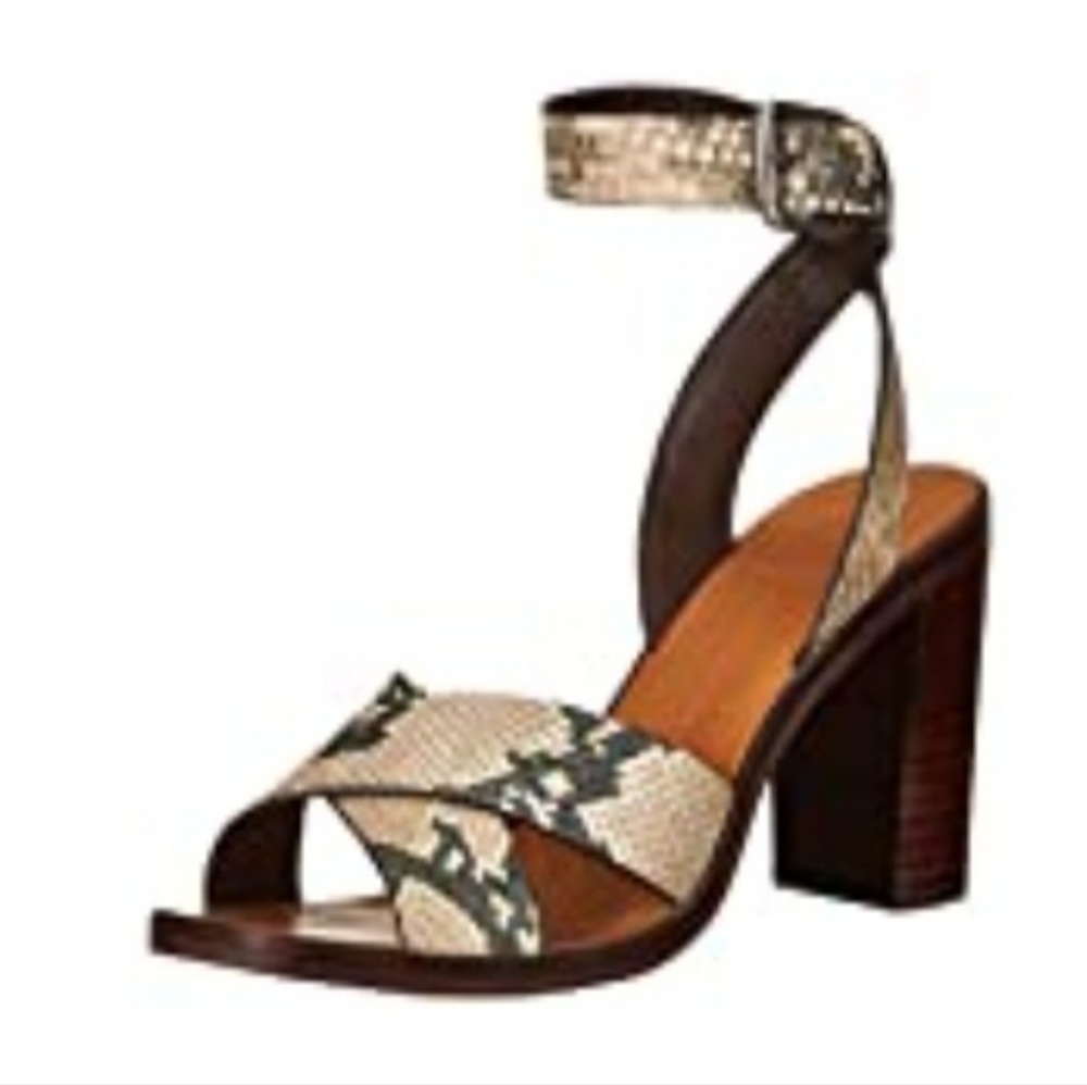 7.5 Dolce Vita womens Nala Sandal leather black/white snake, brand new